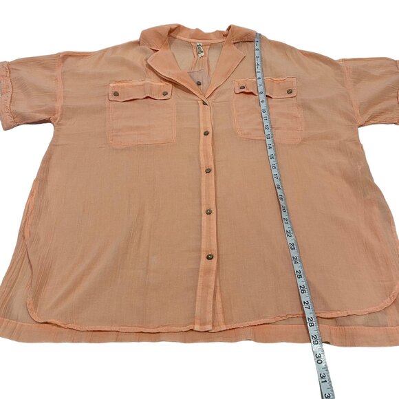 Free People Intimately Sleep Talk Shirt Electric Peach Size XS NWOT - Picture 10 of 10